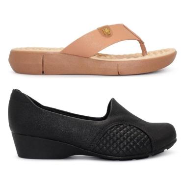 Imagem de Kit Ultaconforto Modare Sapatilha Napa Joanetes + Tamanco Napa Sense Flex