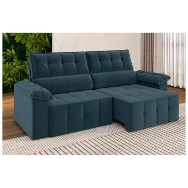 Imagem de Sofá 3 Lugares Retrátil Reclinável Veludo Santorini Besthouse, Petróle