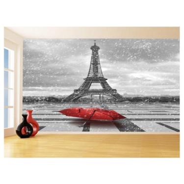 Imagem de Papel De Parede Paris Eiffel Guarda Chuva Céu 3,5M Ncd311 - Você Decor