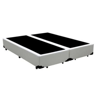 Imagem de Base De Cama Box Bipartido Casal 69x188 Branco Courino