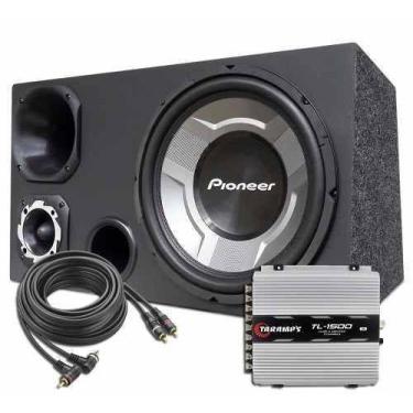 Imagem de Caixa Taramps 1500 Trio + Pioneer Completa Som Subwoofer