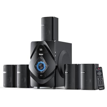 Imagem de Sistema de Som Bobtot 5.1 Home Theater Preto, Potência de Pico de 800W, Amplificador Classe AB, Som Imersivo e Alta Fidelidade para Cinema em Casa