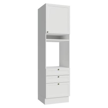 Imagem de Torre Quente 60 cm 1 Porta 3 Gavetas Branco Vik Madesa