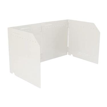 Imagem de Pára-brisa Do Fogão De 4 Placas, Pára-brisas Dobrável Do Fogão Do Acampamento-pára-brisa Exterior Portátil Para Acampamento Piquenique Mochila Cozinhar(branco)