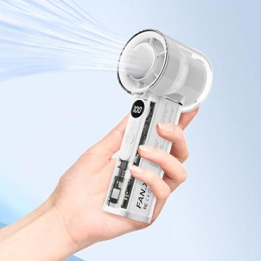 Imagem de Ventilador de resfriamento de alta velocidade FAN-X05, design de concha transparente, display digital, portátil portátil (branco)