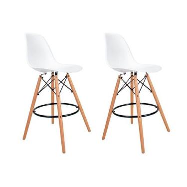 Imagem de Conjunto com 2 Banquetas Charles Eames Branco - Mobly