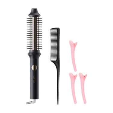 Imagem de Pente Elétrico Para Cachos,Escova Térmica de Encaracolar | Modelador Com Desligamento Automático Anti Queimadura Sem Danos Para Uso Diário Em Barbearias
