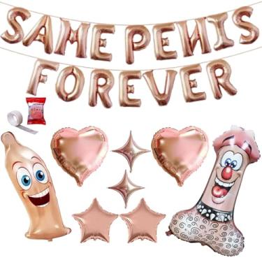 Imagem de Kit Balões Rose Gold para Despedida de Solteira e Chá de Noiva com Frases Divertidas, Corações, Estrelas e Acessórios