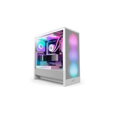 Imagem de Gabinete NZXT H5 Flow, Quadro Único RGB, até 360mm, Mid-Tower, ATX, Lateral em Vidro, Branco - CC-H52FW-R1