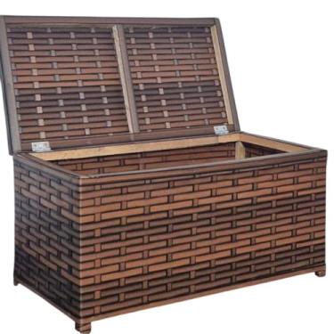 Imagem de Baú Horizontal Organizador de Brinquedos 45L – Caixa Cesto em Fibra Sintética com Fita 60x30x30 cm(envelhecido)