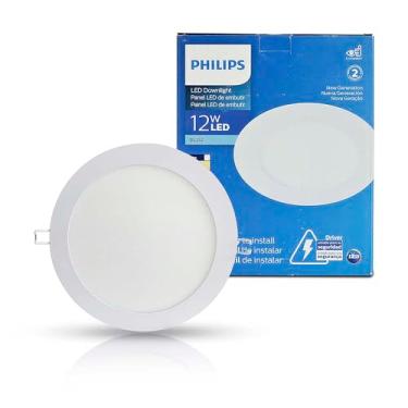 Imagem de Painel Plafon Led Philips de embutir redondo 12W luz branca neutra (4000K) bivolt (100-240V)