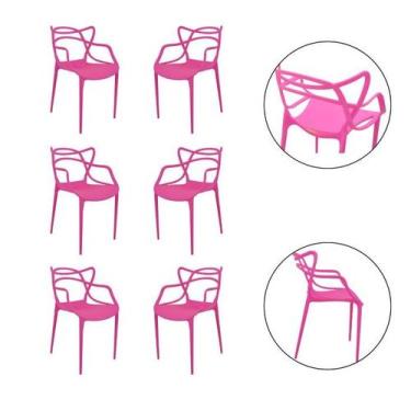 Imagem de Kit 6 cadeiras allegra rosa pink - AJ