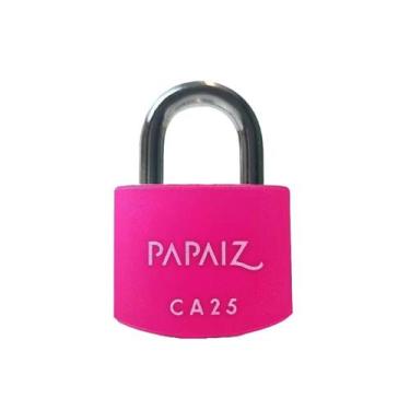 Imagem de Papaiz cadeado em alumínio de 25mm ca25 rosa - 000276