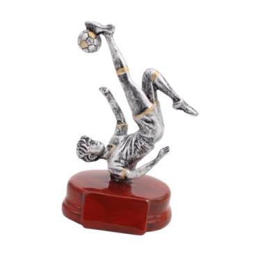 Imagem de Fenteer Troféu de futebol, estatueta masculina de resina, peça central de arte, escultura, tema de futebol, troféu para jogos de liga de escritório e negócios