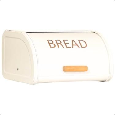 Imagem de Porta Pão Branco de Aço Metal com Tampa