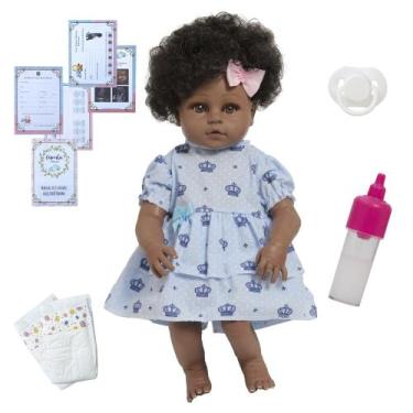 Imagem de Bebê Reborn Recém Nascida 100% Vinil Com Kit Acessórios - Cegonha Rebo