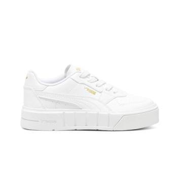 Imagem de PUMA Tênis infantil unissex Cali Court (criança pequena), Puma Branco/Ouro PUMA, 10.5 Little Kid