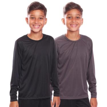 Imagem de Kit 2 Camisetas Infantil Unissex Manga Longa Proteção Solar UV +50 Praia Piscina-Unissex