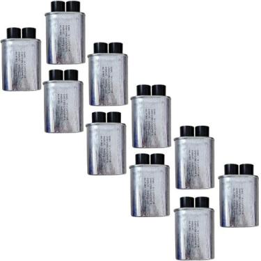 Imagem de Kit 10 Capacitor Microondas Compatível com Brastemp Consul 0.90uf Polo