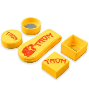 Imagem de YEUEK Suporte de giz profissional quadrado + redondo magnético para tacos de bilhar e sinuca suporte de giz silencioso, durável, acessórios de bilhar