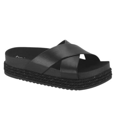 Imagem de Sandália Tamanco Flatform Feminina com Tiras Cruzadas e Solado em Corda Beira Rio (Preto, BR, Adulto, Numérico, 37)