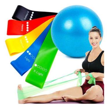 Imagem de Kit Bola Suiça Pilates + Faixa Elástica + Elástico Mini Band - Prime B