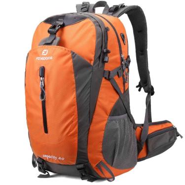 Imagem de Mochila FENGDONG impermeável leve 40L para caminhadas em laranja