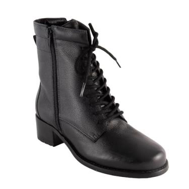 Imagem de David Tate Bota feminina Expedition cano médio, Couro de grão de seixo preto, 8.5