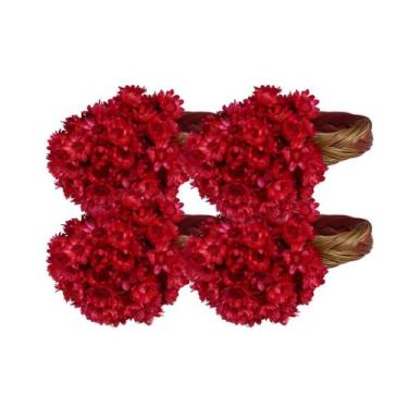 Imagem de Kit 4 Argolas para Guardanapo Flores Secas - Vermelha - Pense Flores