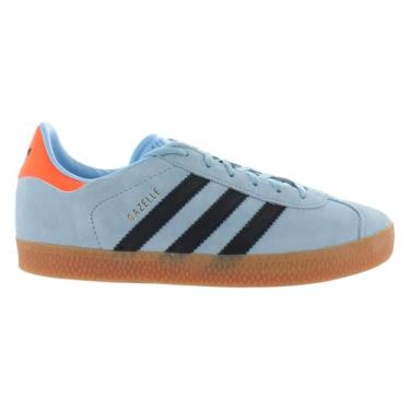 Imagem de adidas Tênis unissex infantil Gazelle, Céu claro/corvo preto/laranja/azul, 18