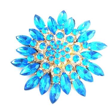 Imagem de Broches de flores grandes de strass para mulheres moda brilhante cristal girassol broche exclusivo festa de casamento terno vestido jóias acessórios, Large, Liga de aço, Liga metálica.