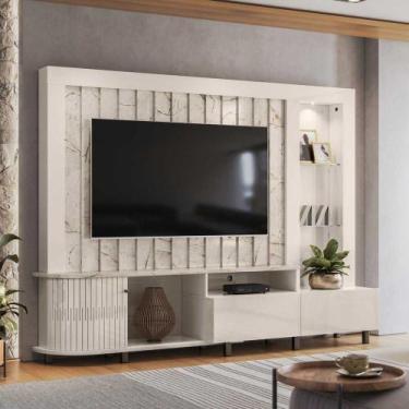 Imagem de Home Theater Durand 2 Portas Deslizantes 4 Nichos MDP até 70 Calacata/