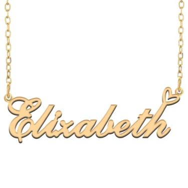 Imagem de A168A Colar de nome personalizado personalizado personalizado colar de nome banhado para mãe filha amizade feminino dia dos namorados aniversário de Natal ano novo, Metal, Sem pedras preciosas