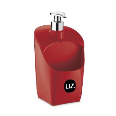 Imagem de Porta Detergente Dispenser Com Suporte Esponja Uz Vermelho