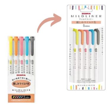 Imagem de Marca Texto Mildeliner Zebra Marcador Ponta Dupla 5 Cores, FRIENDLY