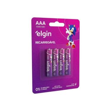 Imagem de Pilha Recarregável Elgin Aaa 1000mAh 4 Unidades, 4