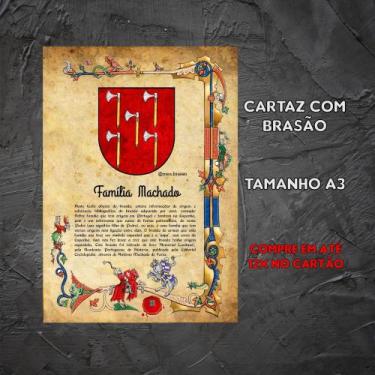 Imagem de Brasão da família Machado ( no cartaz tamanho A3) - @meu.brasao