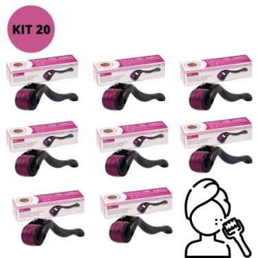 Imagem de Kit 20 Dermaroller DRS 540 Limpador de Pele Micro Agulhas Preto - NEHC