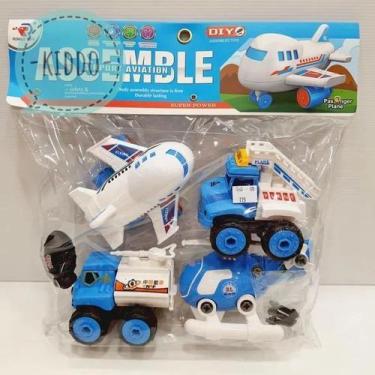 Imagem de Brinquedo de aeroporto conjunto de 4 aviões - pode ser montado e desmo