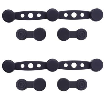 Imagem de Fivelas de silicone magnéticas da fritadeira de ar 6pcs Tira, 2 ímãs laterais e 4 redondos para adicionar acessórios de papel manteiga para assegurar que o papel cubra os (Preto)