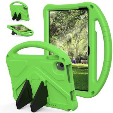 Imagem de YRH Capa para tablet Urao C107 25.7 cm 2024, capa infantil EVA à prova de choque com alça para tablet Urao Android 10,1 polegadas (verde)