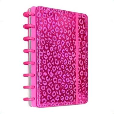 Imagem de Caderneta Inteligente A5 Capa Dura 8 Discos Tamanho M Caderno de Anotações Personalizavel 80 Folhas (boca pink)