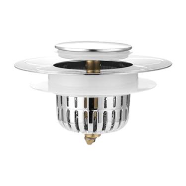 Imagem de SiaBiced Filtro de ralo para pia de cozinha, rolha de pia, coletor de cabelo, anti-odor, resistente e eficaz, filtro para pias, de ralo para lavatório