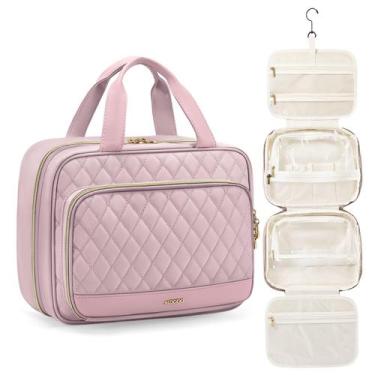 Imagem de Bolsa de maquiagem para viagem MDODO Hanging Pinkish Purple