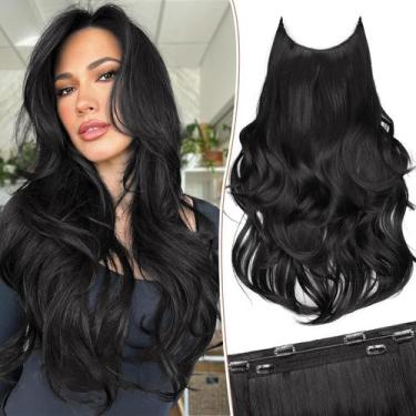 Imagem de Extensões de cabelo KookaStyle Invisible Wire Long Wavy 50cm Black