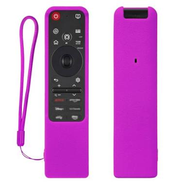 Imagem de Capa de silicone para controle remoto LG MR25GA, capa protetora para Smart TV LG OLED 2025 série C5 B5 G5 M5 controle remoto à prova de choque, impermeável, não irrita a pele, antiperda com cordão
