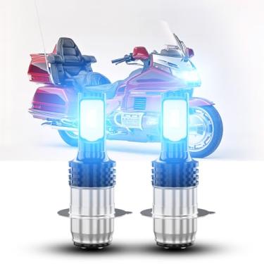 Imagem de TJJTGBR Lâmpadas LED para luzes GL1500 Goldwing, BBP 52-595 1988-2000 SE, lâmpadas LED P15D H6M lâmpadas de motocicleta 8000K azul gelo