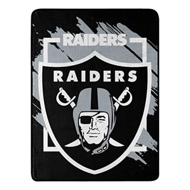Imagem de Cobertor The Northwest Company Las Vegas Raiders 116 x 152 cm com design dimensional micro Raschel enrolado