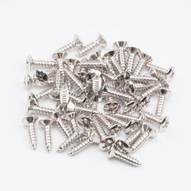 Imagem de DIAO79NI 25 peças M3 x 12 mm liga galvanizada parafusos pickguard palhetas palhetas placas de arranhões parafusos de montagem para Fender Strat/Tele/Baixo substituição (cromado)