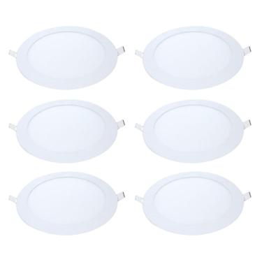 Imagem de Kit 6 Painel Led Embutir Redondo Luz Neutra 4000K 18W 22Cm